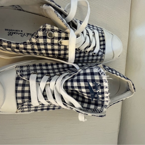 👟 NEW J.CREW x JACK PURCELL CONVERSE Vintage 00’s Metallic Gingham Sneakers - Picture 6 of 6